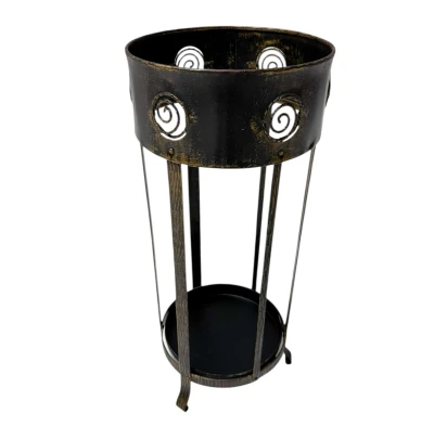 Vienna Secession Patinated Metal Umbrella Stand, 1900s